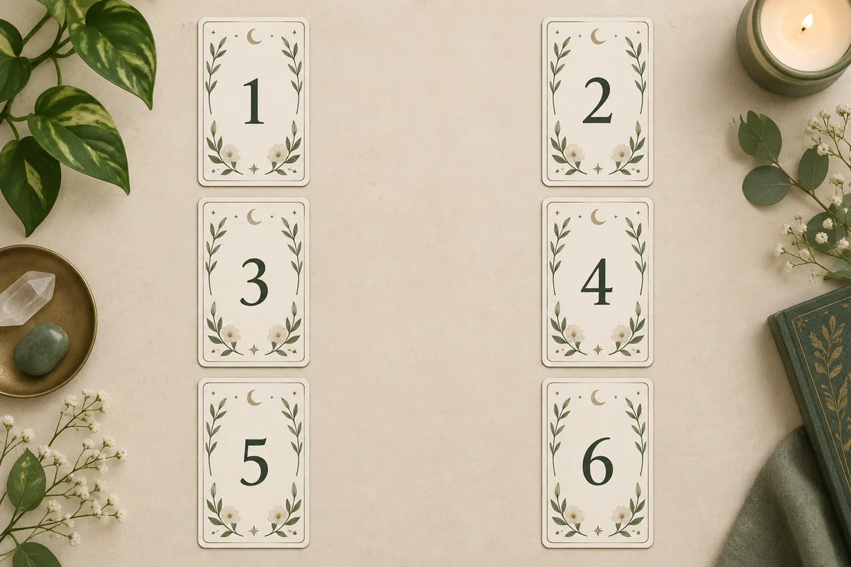 Шесть карт в двух колонках: слева 1, 3, 5, справа 2, 4, 6