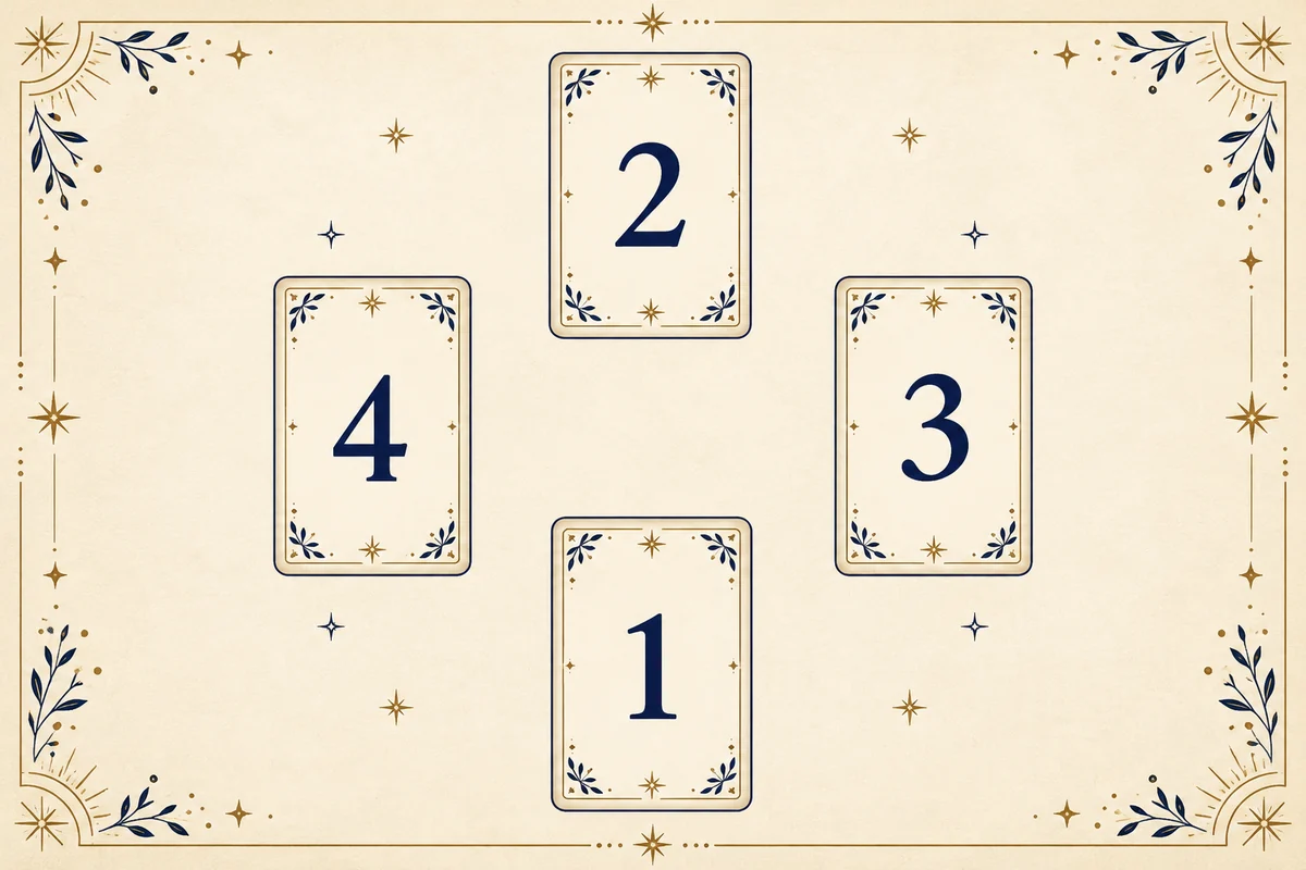 Схема Чистилища: 2 сверху, 4 слева, 3 справа, 1 снизу