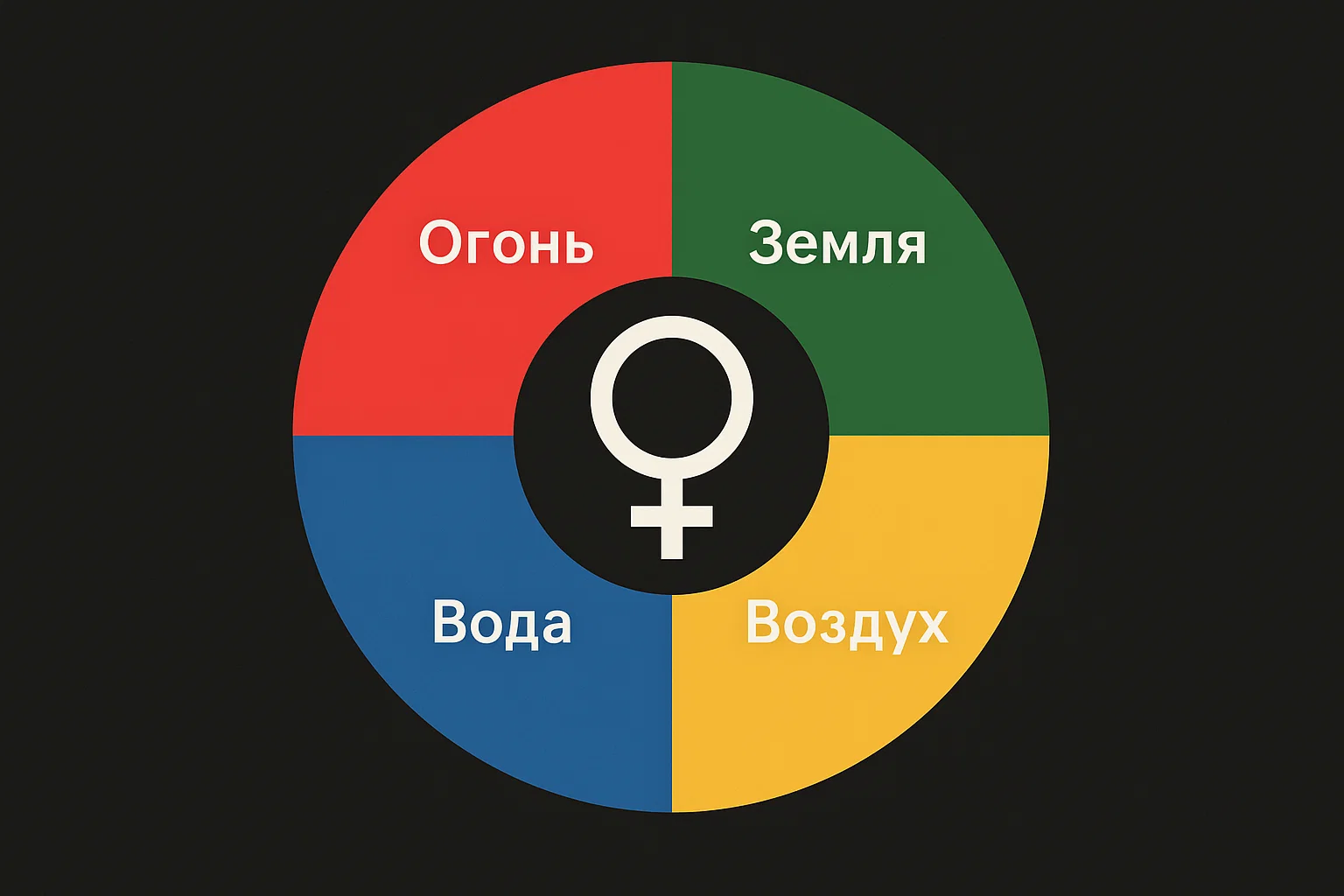 Символ Венеры и четыре стихии