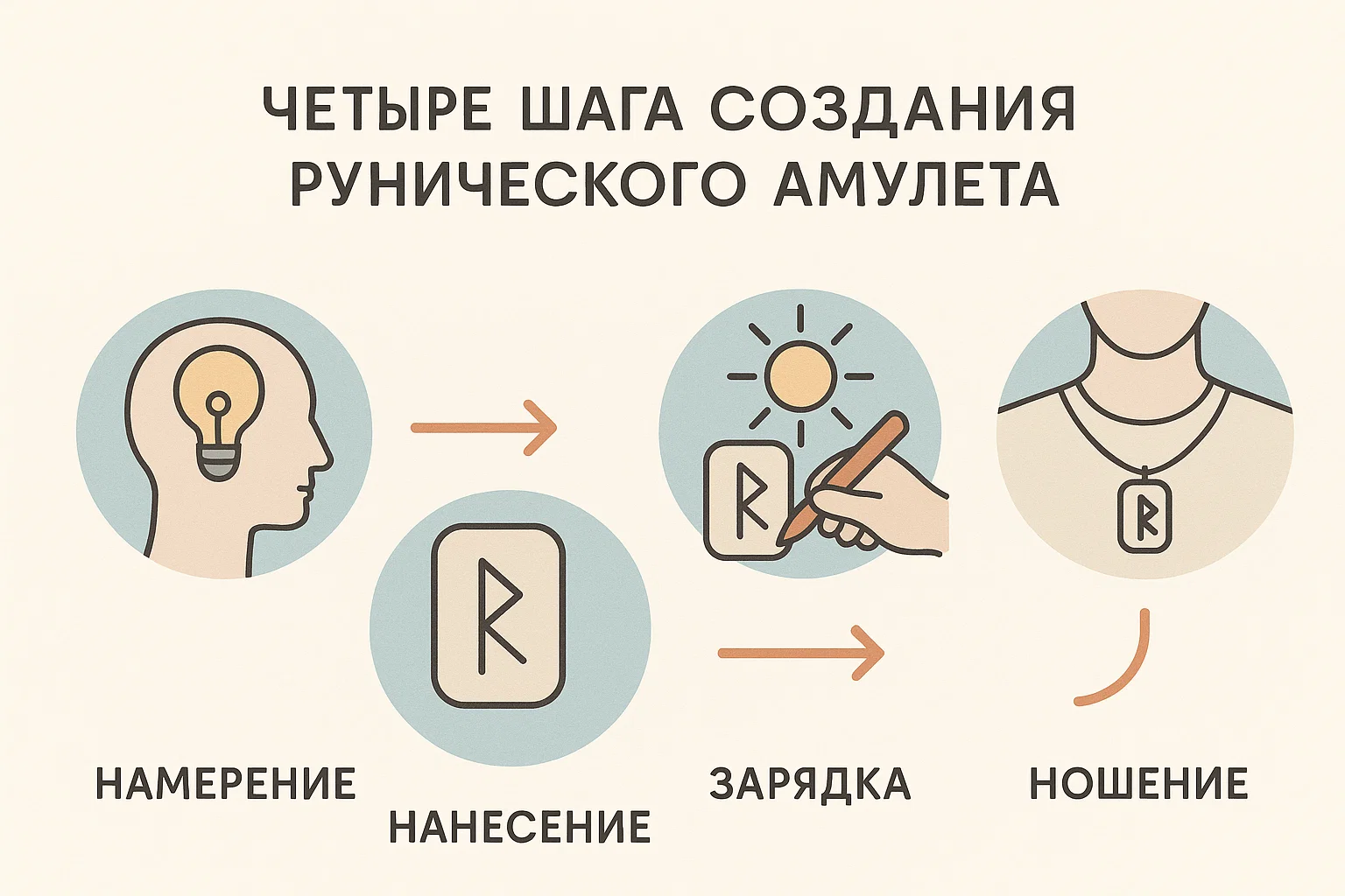 Схема создания амулета с рунами