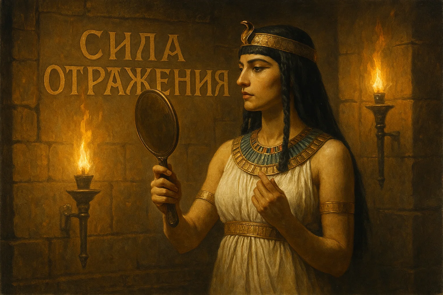 Египетская жрица с бронзовым зеркалом