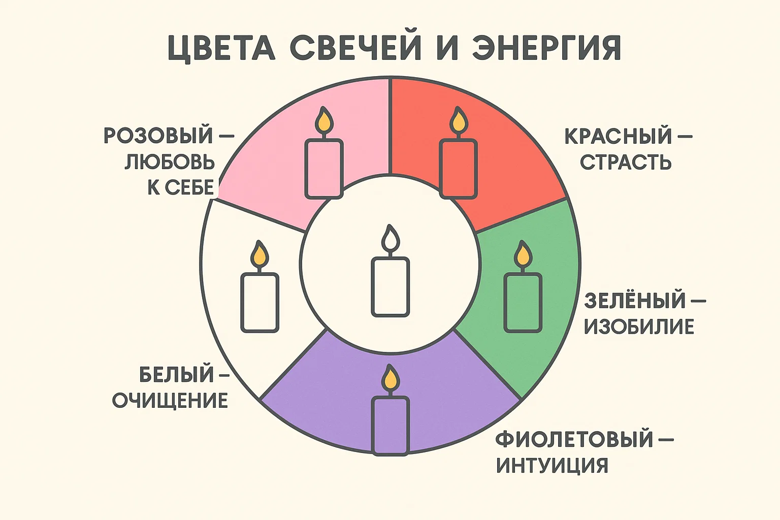 Цвета свечей и их энергия