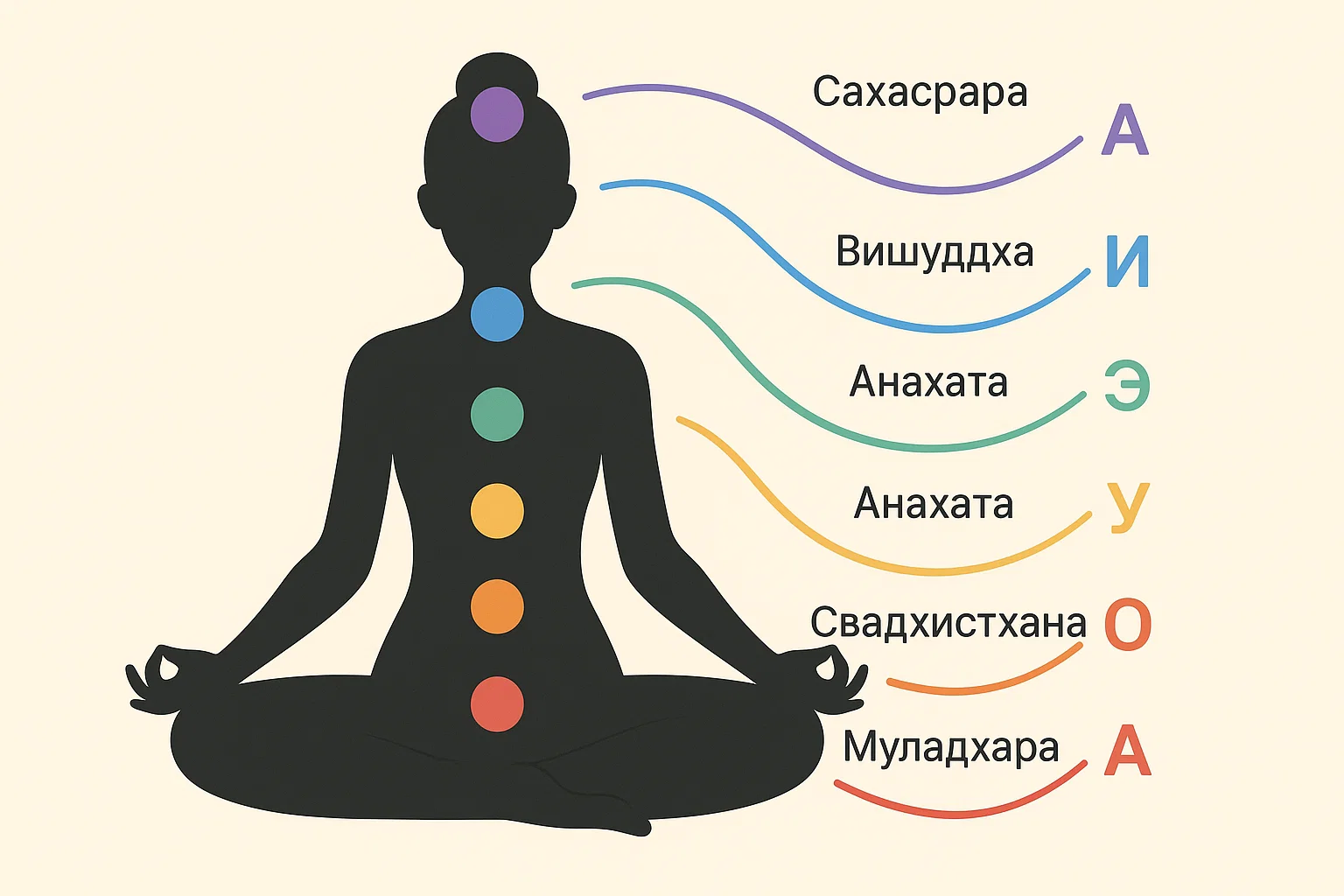 Инфографика чакр и звуков