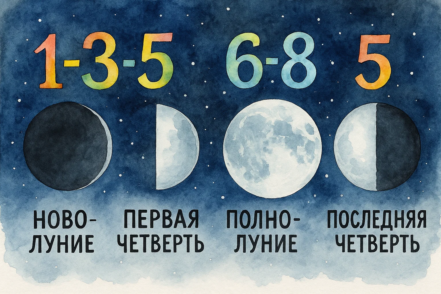 Числа и фазы Луны