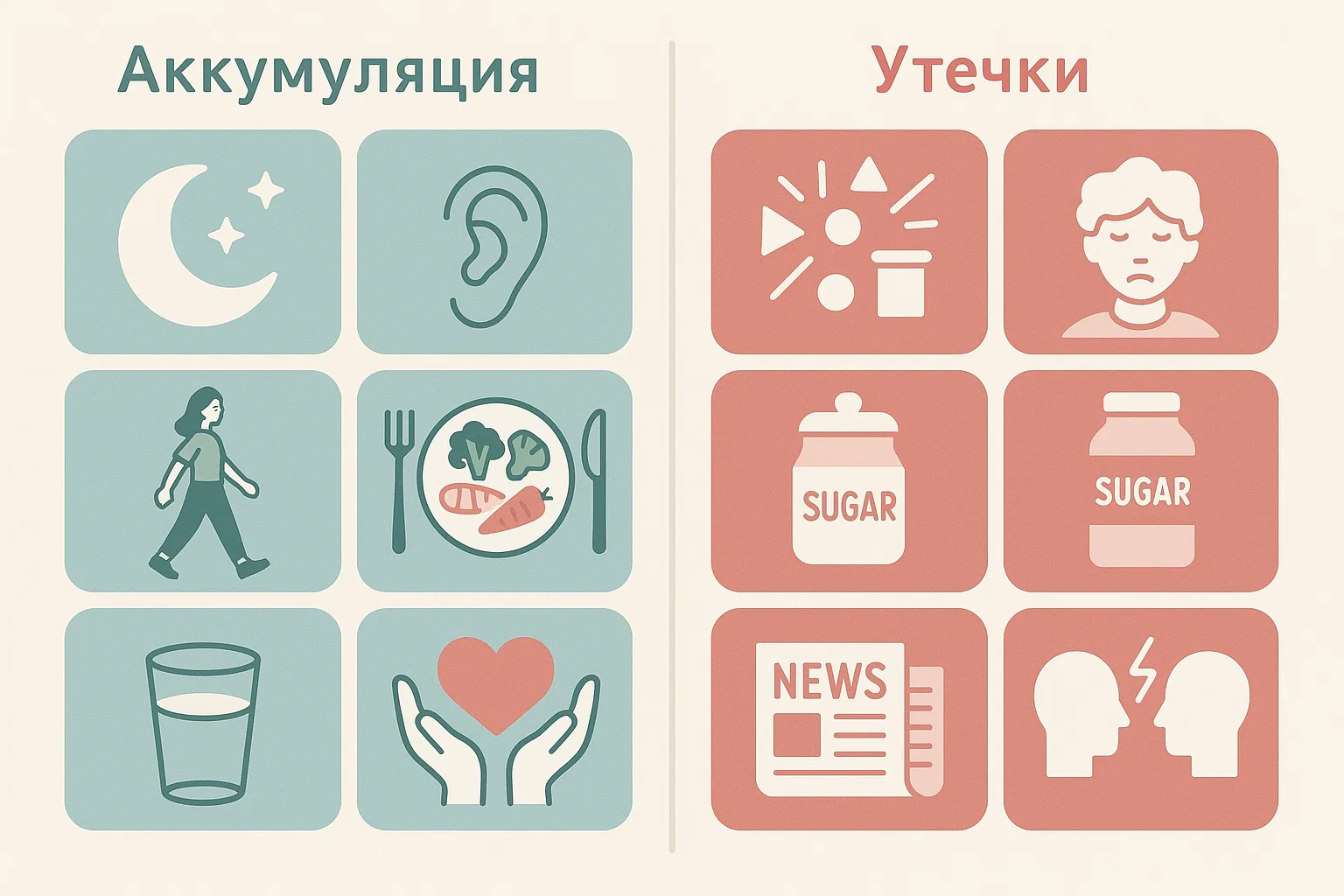 Инфографика энергобюджета: источники пополнения и утечки