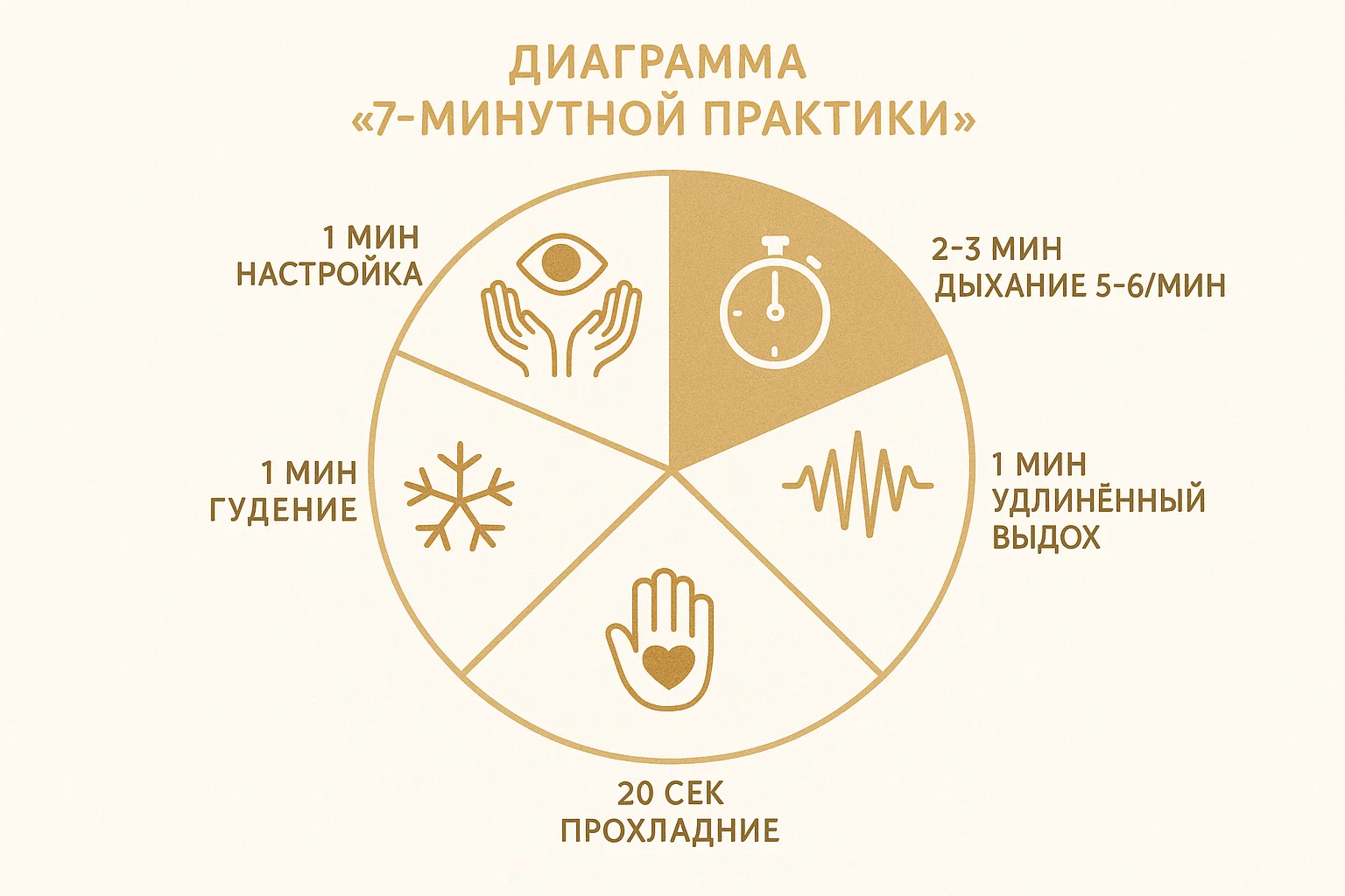 Диаграмма 7-минутной вагус-йоги по шагам